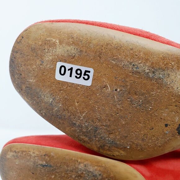 Everlane The Day Heel Womens 6 Red Suede Elastic Back Block Pump Shoes Italy - Picture 12 of 12